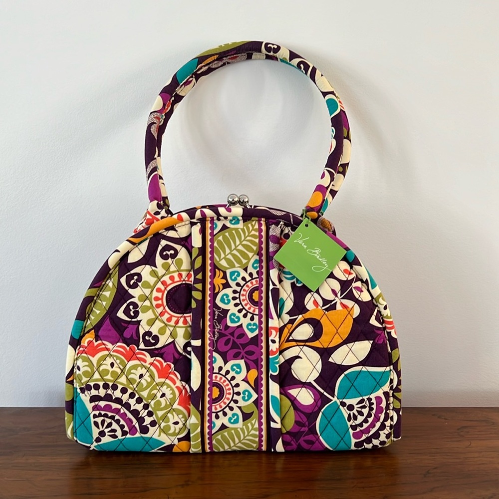 NWT Vera Bradley Eloise Plum Crazy Handbag Bag